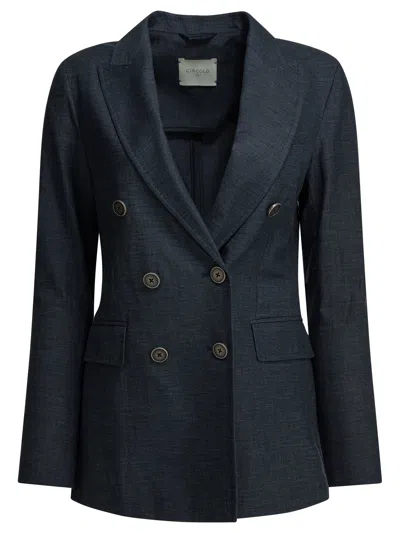 Circolo 1901 Blue Cotton Linen Jacket