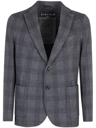 Circolo 1901 Blue Cotton Single-breasted Blazer In Gray