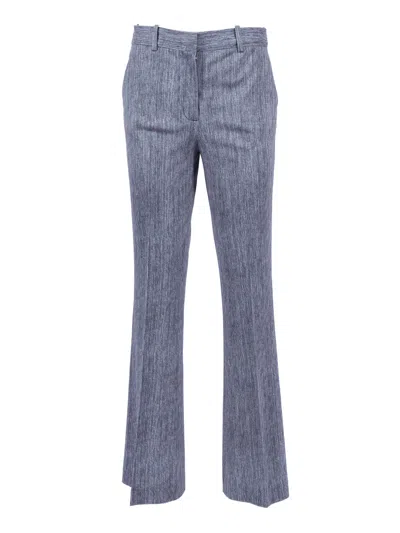 Circolo 1901 Blue Grey Flared Leg Flared Pants In Gray