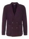 Circolo 1901 Textured Fabric Jacket Notched Lapel In Purple