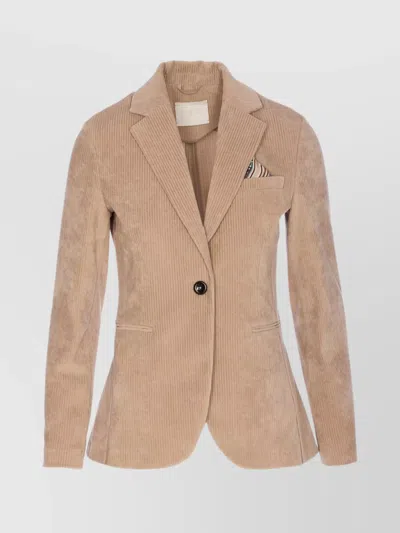 CIRCOLO 1901 BORDEAUX V-NECK JACKET NOTCHED LAPEL