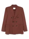 Circolo 1901 Blazer Doppiopetto In Misto Cotone Marrone In Marrone