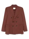 Circolo 1901 Blazer Doppiopetto In Misto Cotone Marrone