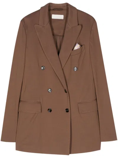 Circolo 1901 Brown Double-breasted Pique Blazer