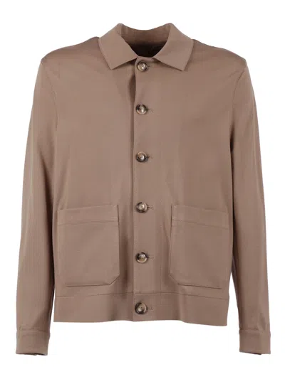 Circolo 1901 Brown Minimalist Shirt Casual Jacket In Pink