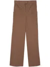 Circolo 1901 Pique Weave Cotton Blend Trousers With Dart Detailing In Brown