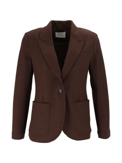 Circolo 1901 Brown Regular-fit Metallic Button Jacket