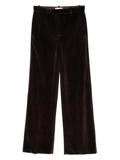 Circolo 1901 Brown Velvet-effect Trousers
