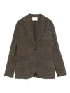 Circolo 1901 Brown Checkered Tailored Jacket In Wool-cashmere Blend In Gray