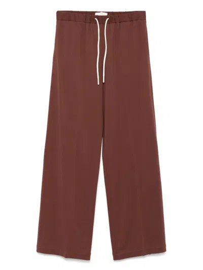 CIRCOLO 1901 CIRCOLO 1901 BROWN WIDE-LEG TROUSERS WITH RELAXED FIT