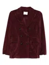 Circolo 1901 Bordeaux Corduroy Jacket With Double-breasted Front In Burgundy