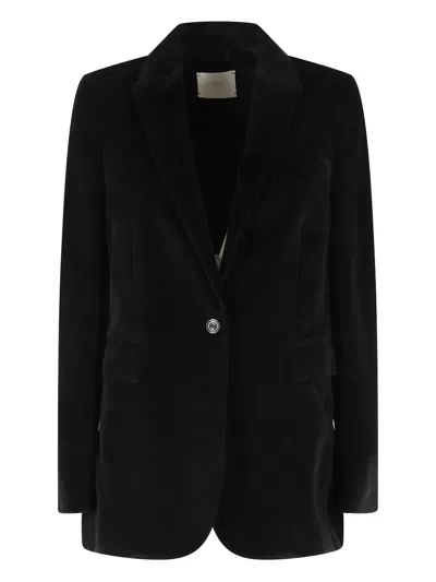 Circolo 1901 Button Blazer In Black