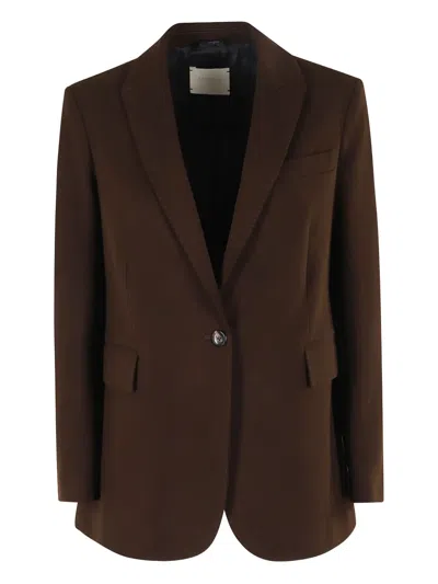 Circolo 1901 Button Blazer In Brown
