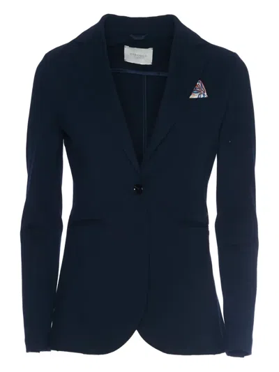 Circolo 1901 Button Piqué Blazer In Blue