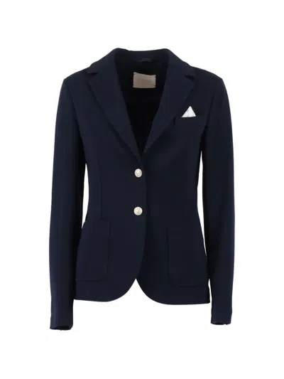 Circolo 1901 Button Slim Fit Jacket In Blue