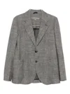 Circolo 1901 Textured Grey Checkered Tailored Blazer In Gray