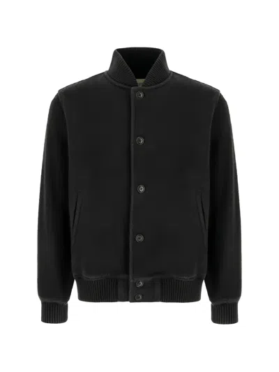 Circolo 1901 Button-up Felted Jacket In Black