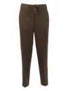 Circolo 1901 Carrot-fit Cropped Pants In Virgin Wool In Brown