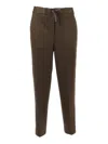 Circolo 1901 Carrot-fit Cropped Pants In Virgin Wool In Brown