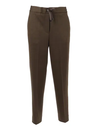 CIRCOLO 1901 CARROT-FIT CROPPED PANTS IN VIRGIN WOOL