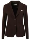 Circolo 1901 Cashmere Touch Blazer In Brown