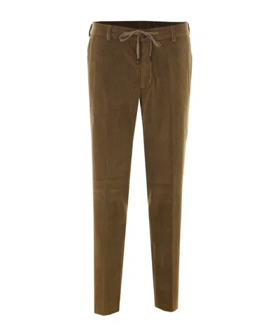 Circolo 1901 Velvet Drawstring Straight-leg Trousers In Brown