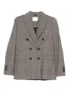 Circolo 1901 Double-breasted Checkered Brown Jacket In Gray