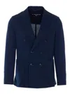 Circolo 1901 Double Breasted Jacket Structured Shoulders In Blue