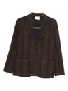 Circolo 1901 Check-pattern Blazer In Brown