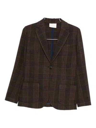 Circolo 1901 Check-pattern Blazer In Brown