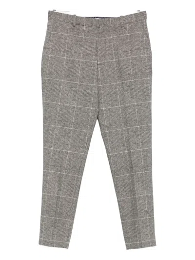 Circolo 1901 Check-pattern Cotton-blend Trousers In Gray