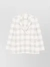Circolo 1901 Check Pattern Double-breasted Cotton Jacket In White