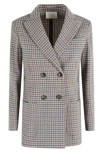 CIRCOLO 1901 CHECK PATTERN DOUBLE-BREASTED JACKET