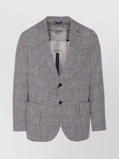Circolo 1901 Check Pattern Jacket Front Pockets In Gray