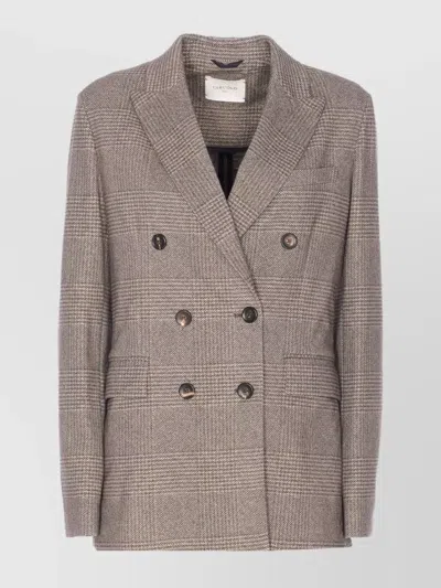 CIRCOLO 1901 CHECK PATTERN JACKET NOTCHED LAPELS POCKETS