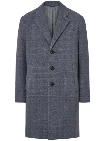 Circolo 1901 Check-pattern Single-breasted Coat In 蓝色