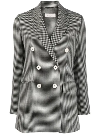 Circolo 1901 Check-print Double-breasted Blazer In Black