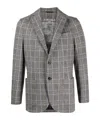 Circolo 1901 Single-breasted Checked Cotton Jacket In Gray