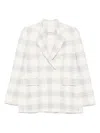Circolo 1901 Check Pattern Double-breasted Cotton Jacket In Nude