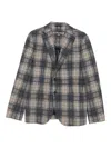 Circolo 1901 Plaid Blazer With Tailored Fit And Notched Lapel In Blue