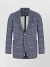 Circolo 1901 Checked Pattern Stretch Cotton Blazer In Blue