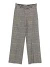 Circolo 1901 Check Pattern Wide Leg Cotton Trousers In Gray