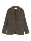 Circolo 1901 Checked Single-breasted Blazer In Brown