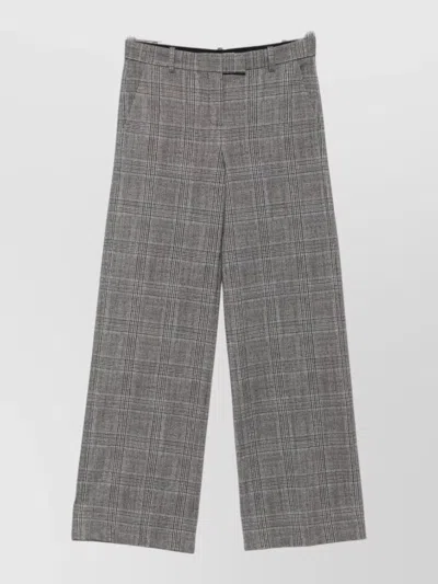Circolo 1901 Checked Straight-leg Suit Trousers In Gray