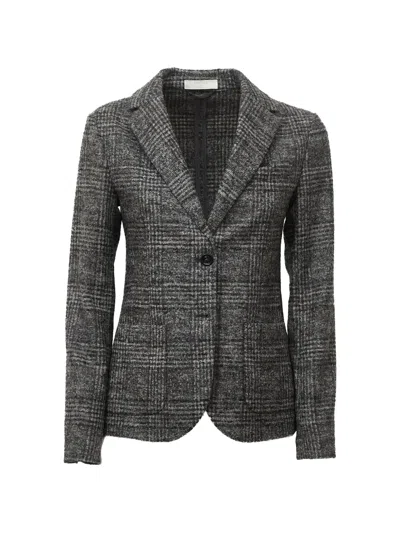 Circolo 1901 Checked Wool-blend Blazer In Gray