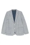 Circolo 1901 Checkered Cotton And Linen Blend Jacket In Blue