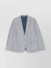 Circolo 1901 Checkered Cotton And Linen Blend Jacket In Blue