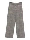 Circolo 1901 Check Pattern Wide Leg Cotton Trousers In Gray