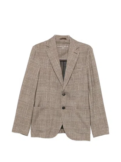 Circolo 1901 Check-pattern Blazer In Brown