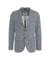 Circolo 1901 Chevron Pattern Single-breasted Blazer Crafted From Soft Piquet In Blu